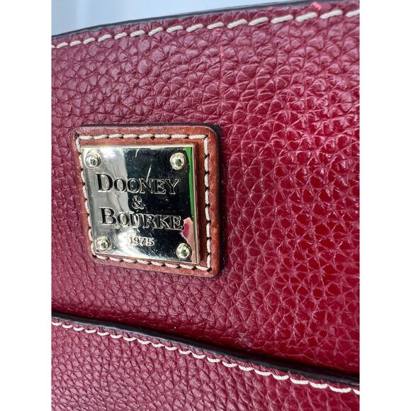 Dooney & Bourke Purse Shoulder Bag Red Burgundy Leather Quality Handbag - Picture 2 of 10